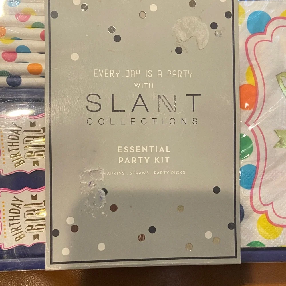 New! Slant Birthday Girl Party Set - Multicolor